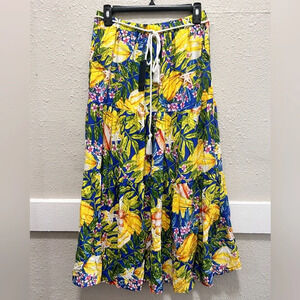 RACHEL Rachel Roy Starfruit Floral Print Tiered Maxi Skirt with Rope Belt NWT S